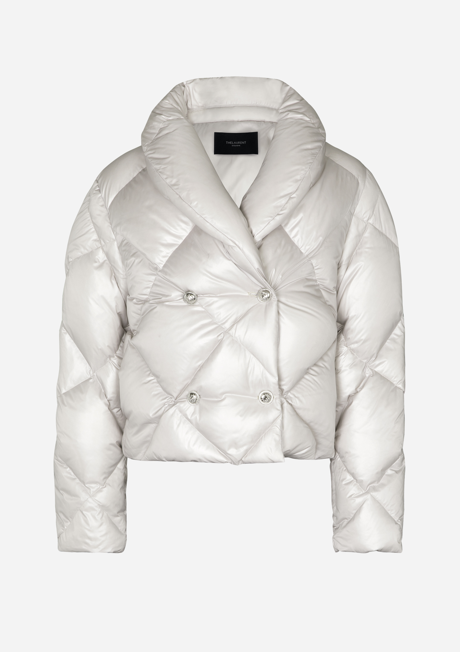 [EXCLUSIVE] Quilting shawl collar Goose down - SILVER