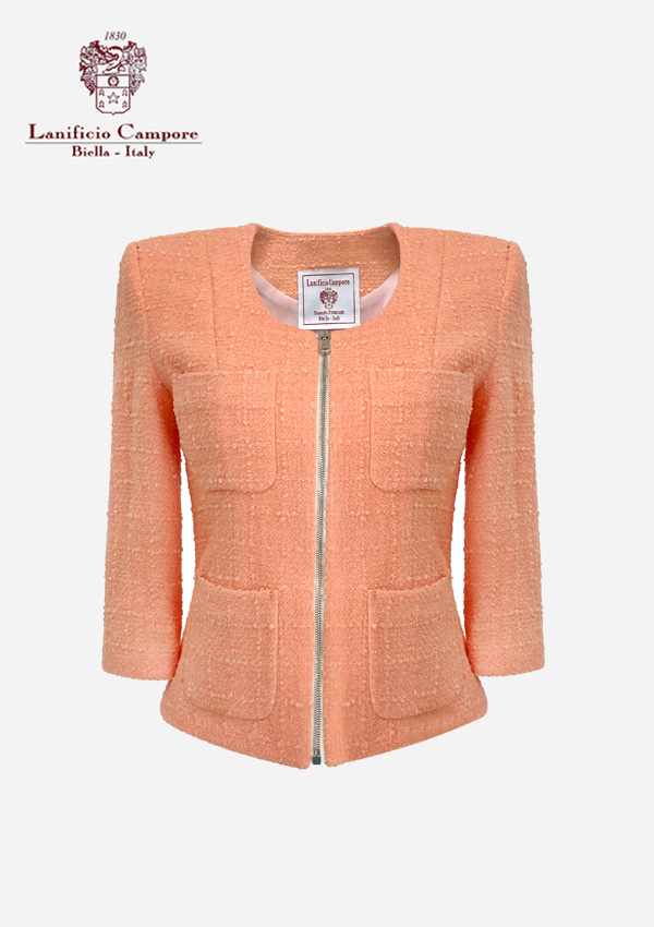 [EXCLUSIVE] 22FW Italy CAMPORE tweed jacket (Lampo zipper.ver)