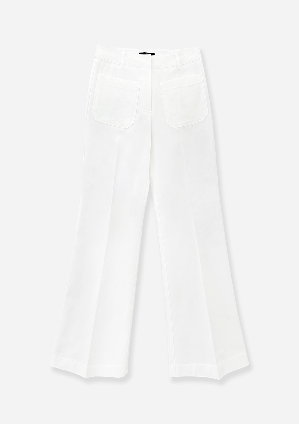 Vogue pocket wide cotton pants - white