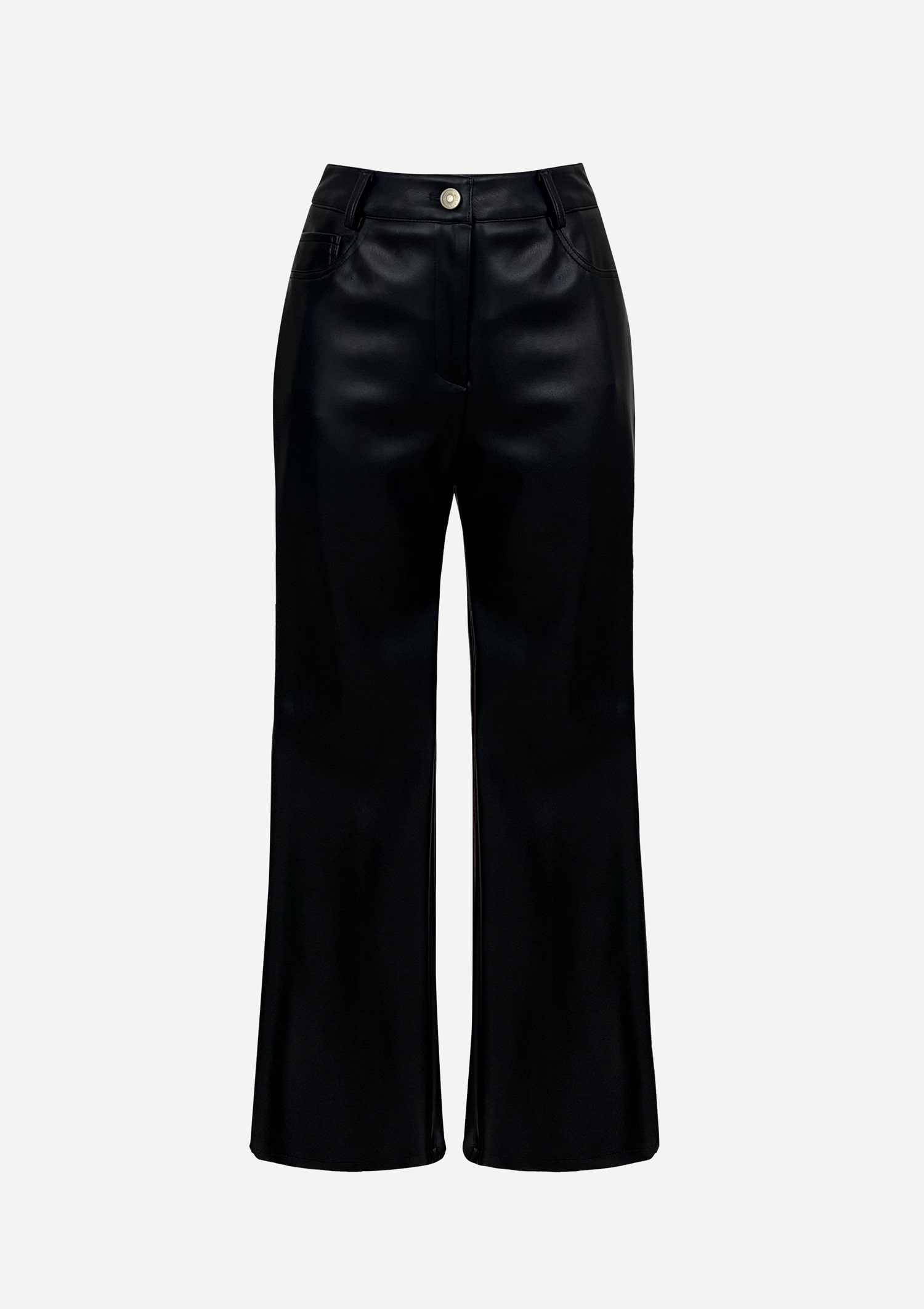 Black Cropped leather pants