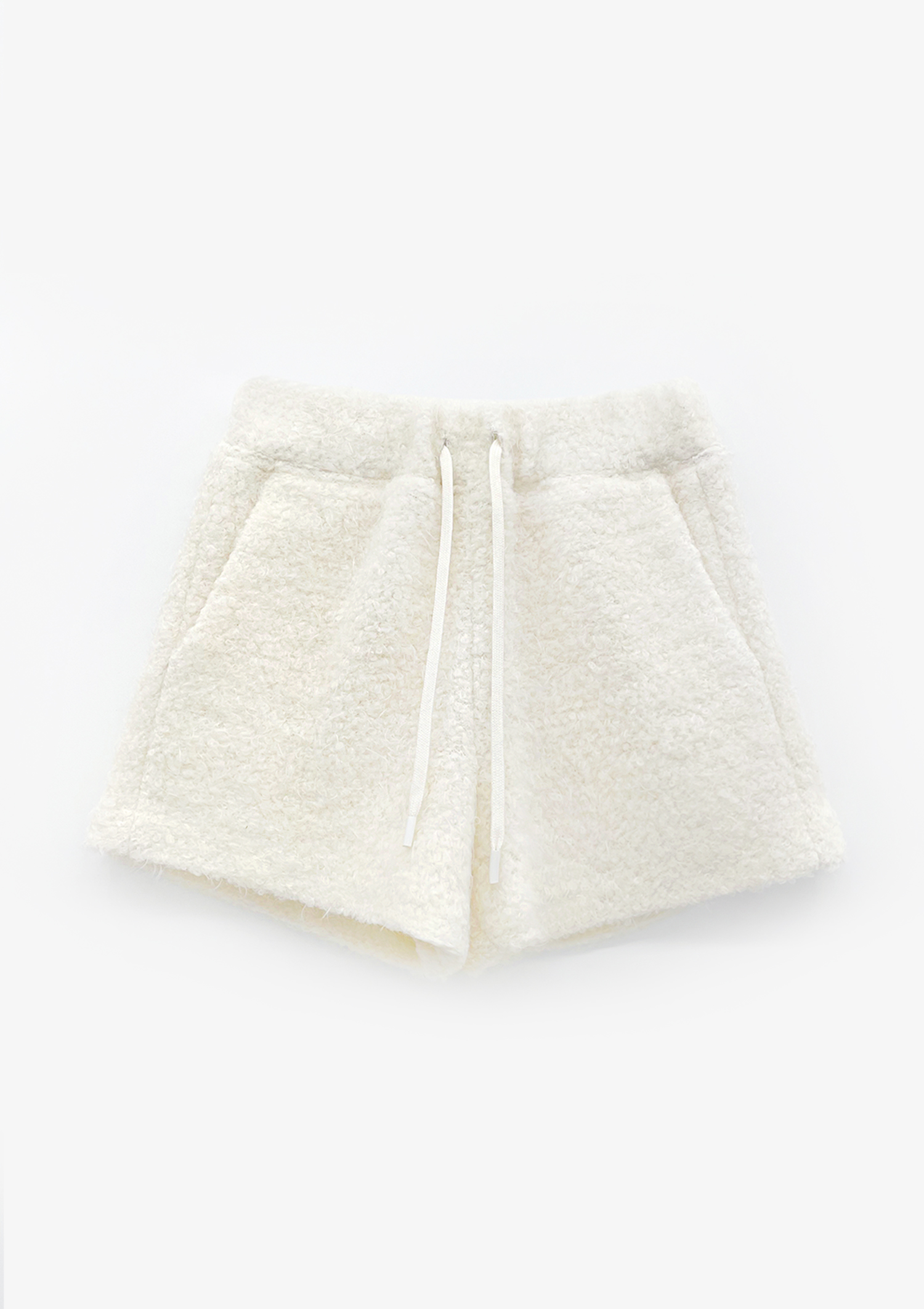 Boucle wool shorts