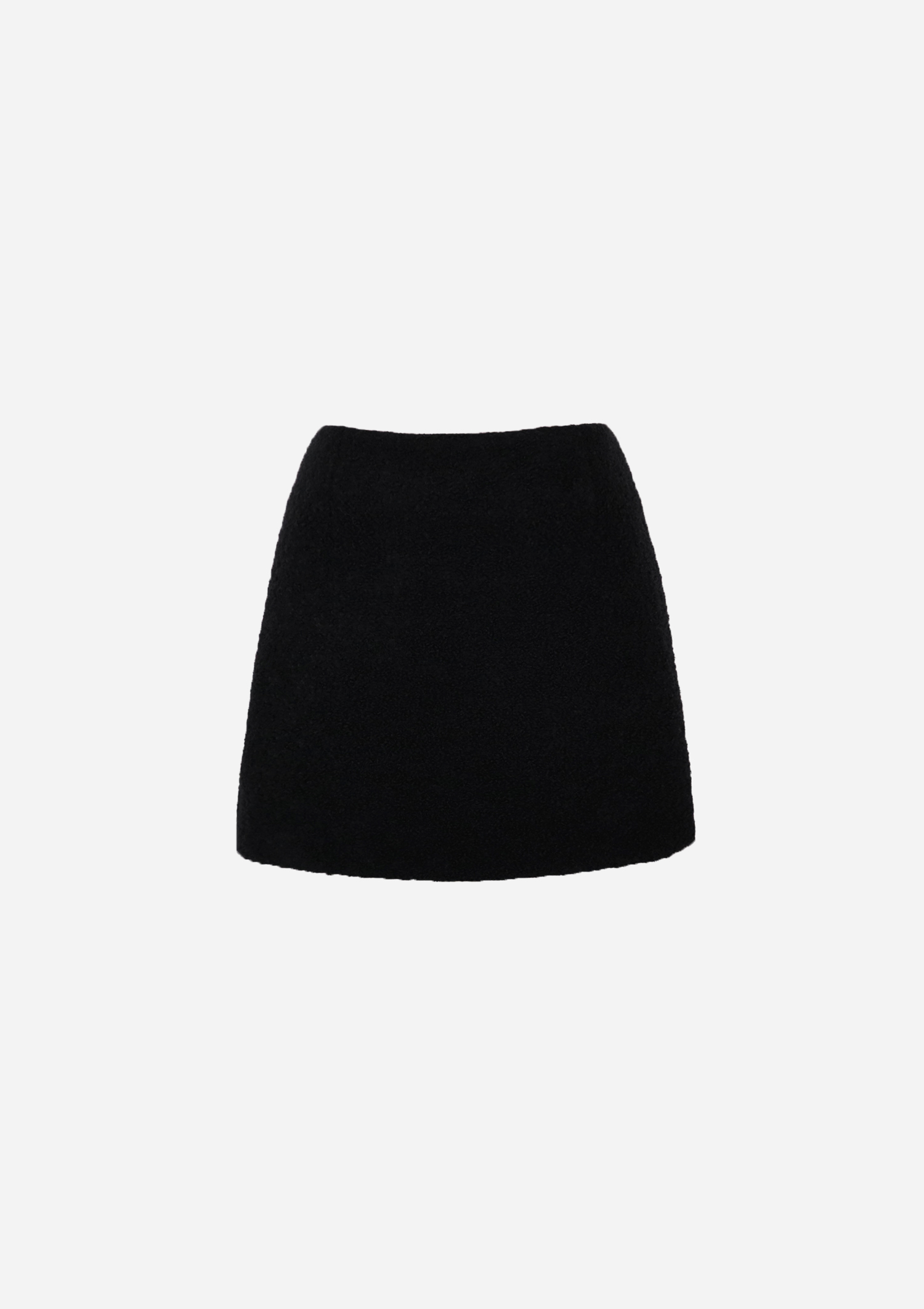 bouclé black mini skirt